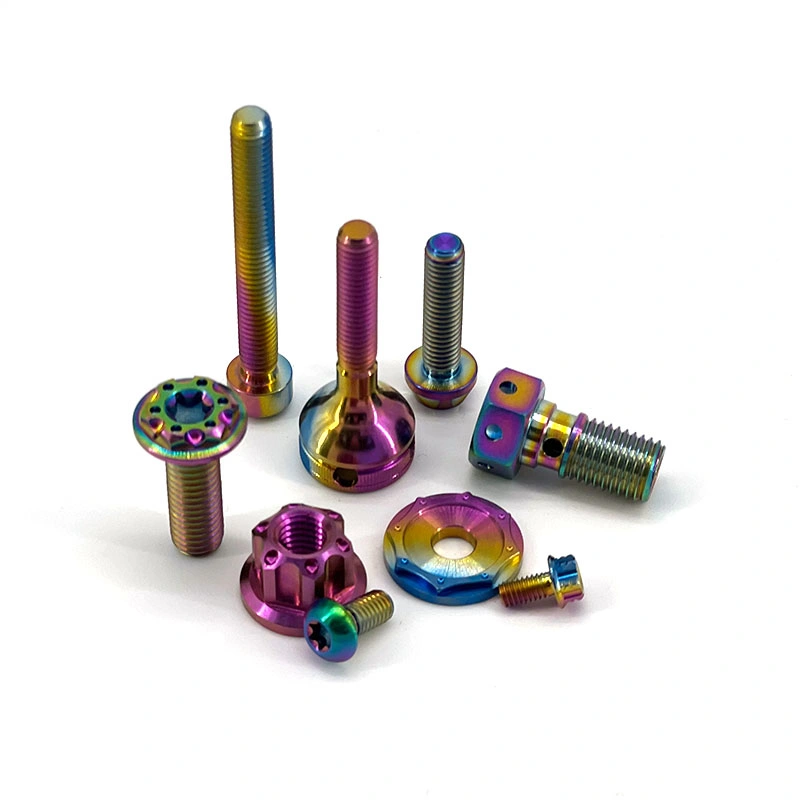 Grade Titanium Alloy Colorful Auto Lag Stud Nail Screws Bolt Nuts for Bike Motorcycles