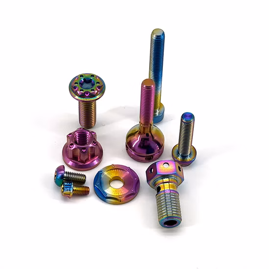 Grade Titanium Alloy Colorful Auto Lag Stud Nail Screws Bolt Nuts for Bike Motorcycles
